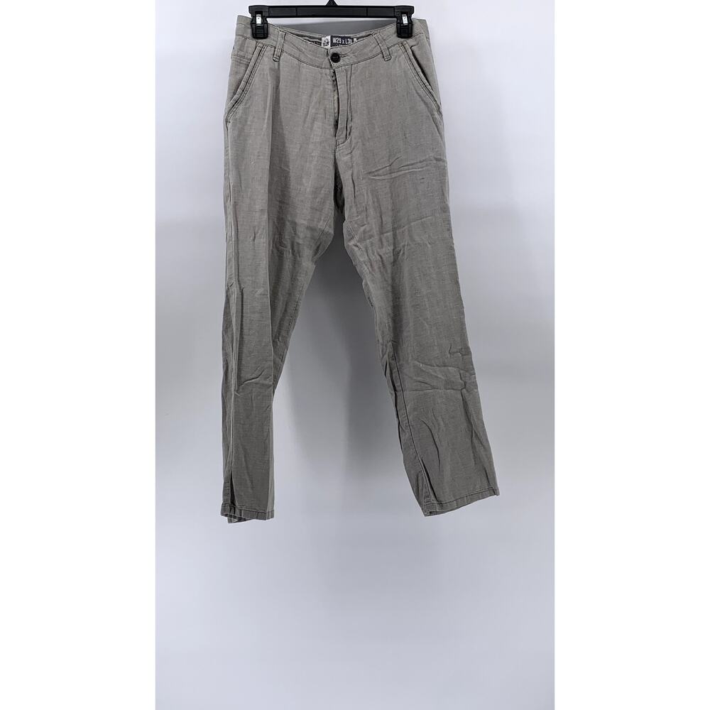 XIOS Men's Gray Slim-Fit Cotton-Linen Pants SZ 29X30